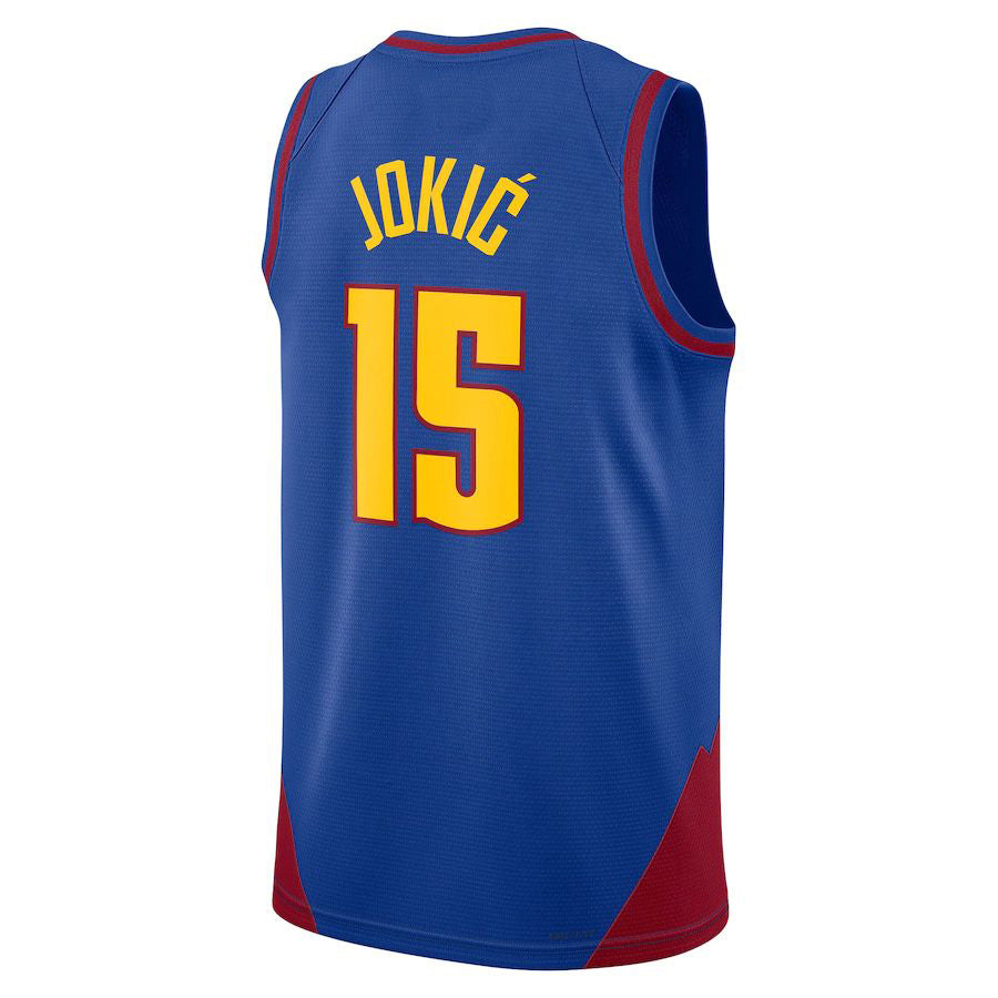 D.Nuggets #15 Nikola Jokic Jordan Brand 202223 Statement Edition Swingman Jersey Blue Stitched American Basketball Jersey UNEC