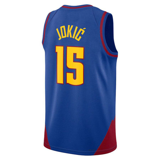 D.Nuggets #15 Nikola Jokic Jordan Brand 202223 Statement Edition Swingman Jersey Blue Stitched American Basketball Jersey UNEC