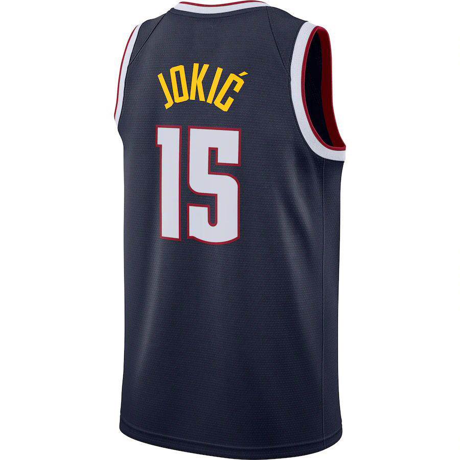 D.Nuggets #15 Nikola Jokic 2020-21 Swingman Jersey Icon Edition Navy Stitched American Basketball Jersey UNEC