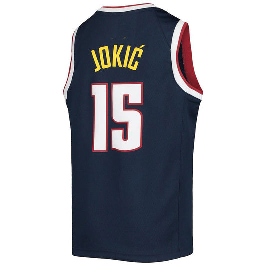 D.Nuggets #15 Nikola Jokic 2021-22 Diamond Swingman Jersey Icon Edition Navy Stitched American Basketball Jersey UNEC