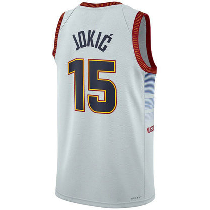 D.Nuggets #15 Nikola Jokic Unisex 2022-23 Swingman Jersey City Edition White Stitched American Basketball Jersey UNEC