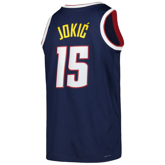 D.Nuggets #15 Nikola Jokic Unisex 2022-23 Swingman Jersey Icon Edition Navy Stitched American Basketball Jersey UNEC