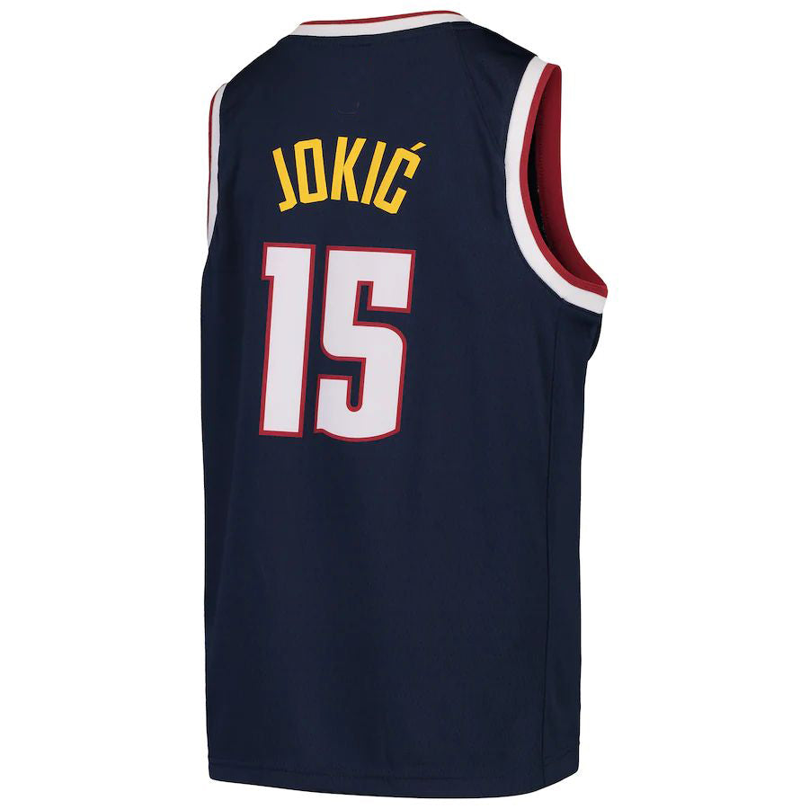 D.Nuggets #15 Nikola Jokic Swingman Jersey Icon Edition Navy Stitched American Basketball Jersey UNEC