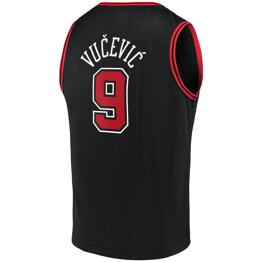 C.Bulls #9 Nikola Vucevic Fanatics Branded 2022-23 Fast Break Replica Jersey Statement Edition Black Stitched American Basketball Jersey UNEC
