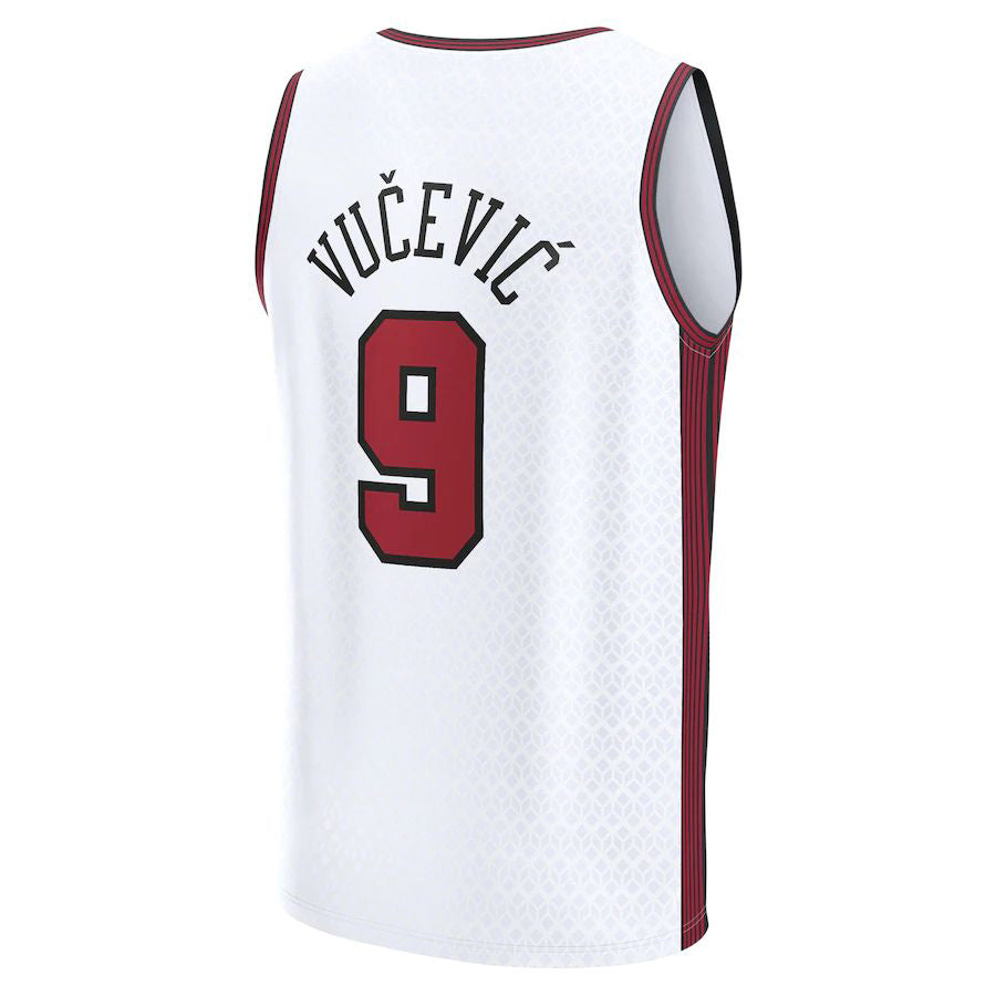 C.Bulls #9 Nikola Vucevic Fanatics Branded 2022-23 Fastbreak Jersey City Edition White Stitched American Basketball Jersey UNEC