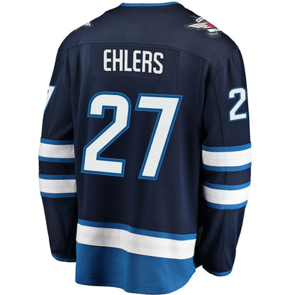 W.Jets #27 Nikolaj Ehlers Fanatics Branded Breakaway Replica Jersey Navy Stitched American Hockey Jersey UNEC