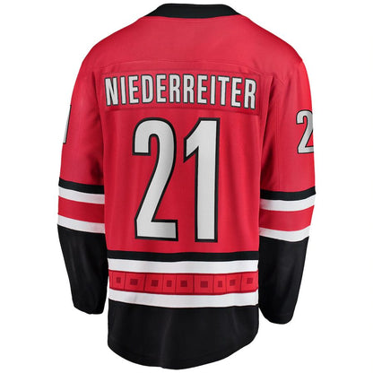 C.Hurricanes #21 Nino Niederreiter Fanatics Branded Home Breakaway Player Jersey Red Stitched American Hockey Jersey UNEC