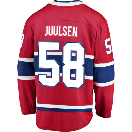 M.Canadiens #58 Noah Juulsen Fanatics Branded Breakaway Player Jersey Jersey  Red Stitched American Hockey Jersey UNEC
