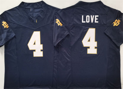 N.Dame Fighting Irish #4 Jeremiyah Love Navy 2024 F.U.S.E. Limited Stitched Football  American College Jerseys