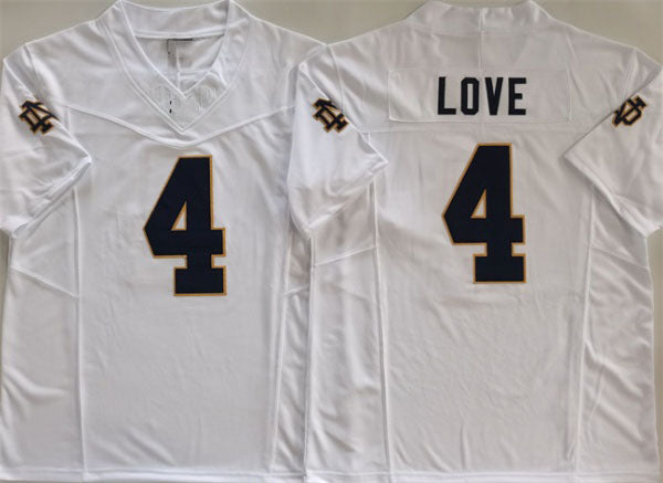 N.Dame Fighting Irish #4 Jeremiyah Love White 2024 F.U.S.E. Limited Stitched Football  American College Jerseys