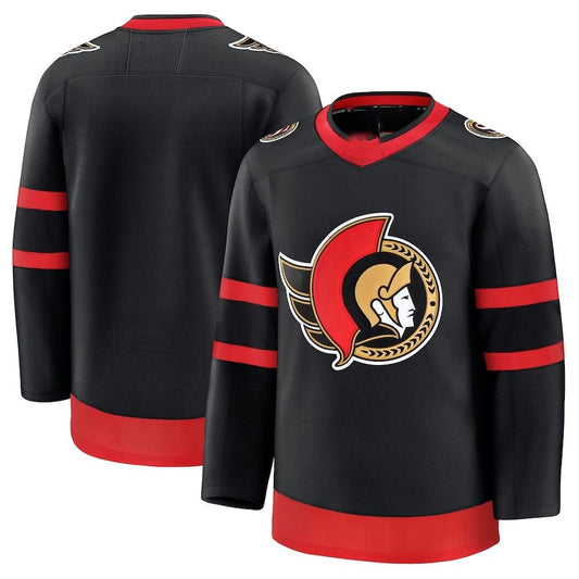 O.Senators Fanatics Home Premium Jersey - Black Stitched American Hockey Jersey UNEC