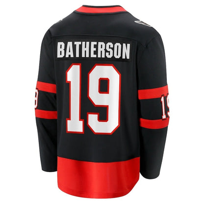 O.Senators #19 Drake Batherson Fanatics Home Breakaway Jersey - Black Stitched American Hockey Jersey UNEC