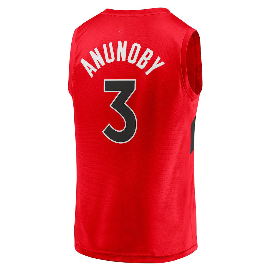 T.Raptors #3 OG Anunoby Fanatics Branded Fast Break Replica Jersey Red Icon Edition Stitched American Basketball Jersey UNEC