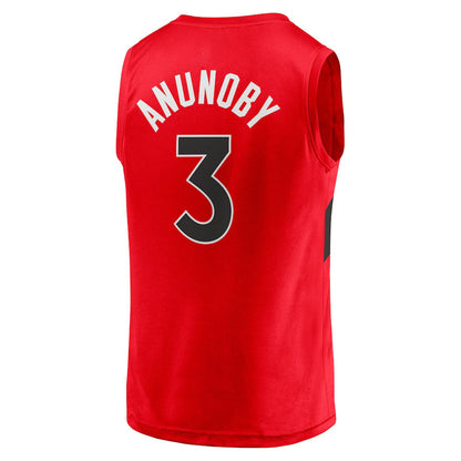 T.Raptors #3 OG Anunoby Fanatics Branded Fast Break Replica Jersey Red Icon Edition Stitched American Basketball Jersey UNEC