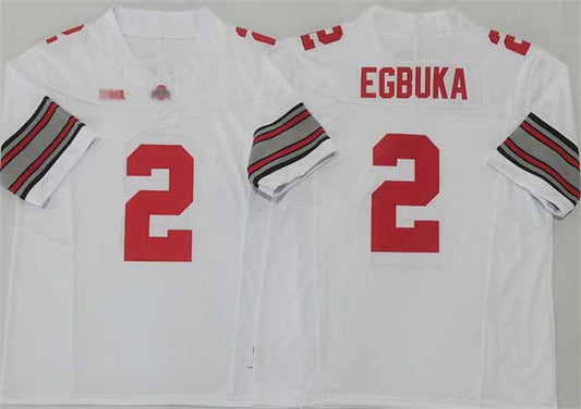 O.State Buckeyes #2 Emeka Egbuka White 2025 F.U.S.E. Limited Stitched American College Jerseys