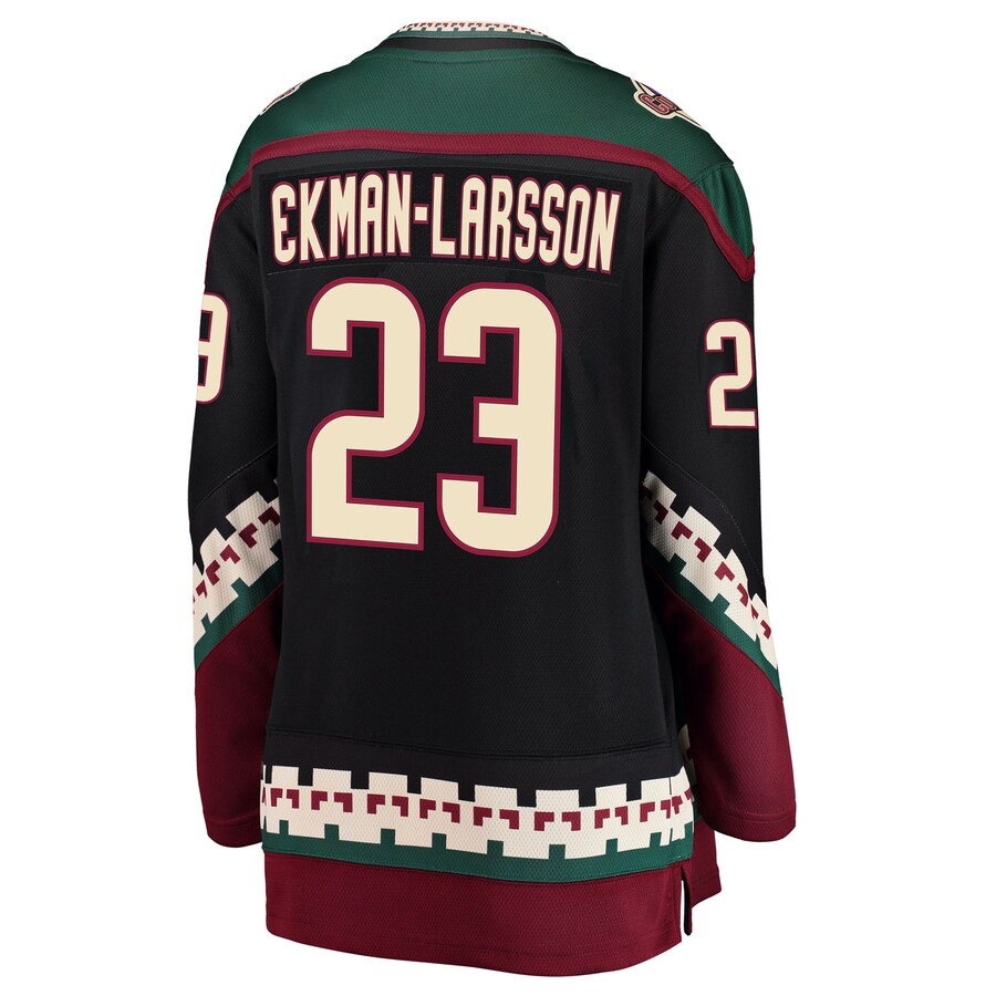 A.Coyotes #23 Oliver Ekman-Larsson Fanatics Branded Breakaway Alternate Player Jersey Black Stitched American Hockey Jersey UNEC
