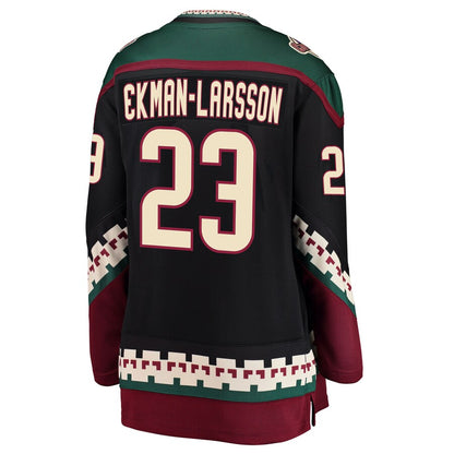A.Coyotes #23 Oliver Ekman-Larsson Fanatics Branded Breakaway Alternate Player Jersey Black Stitched American Hockey Jersey UNEC