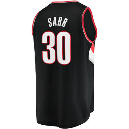 P.Trail Blazers #30 Olivier Sarr Fanatics Branded 2022-23 Fast Break Replica Player Jersey Icon Edition Black Stitched American Basketball Jersey UNEC