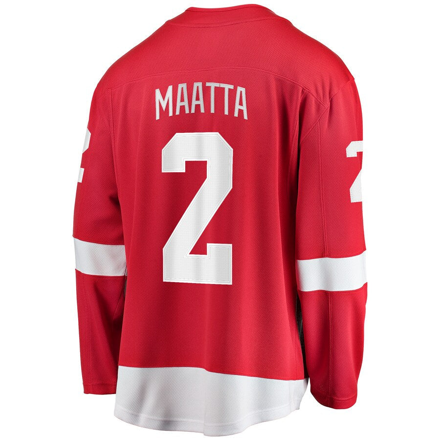 D.Red Wings #2 Olli Maatta Fanatics Branded Home Breakaway Player Jersey Red Stitched American Hockey Jersey UNEC