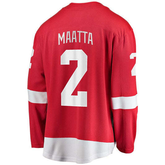 D.Red Wings #2 Olli Maatta Fanatics Branded Home Breakaway Player Jersey Red Stitched American Hockey Jersey UNEC