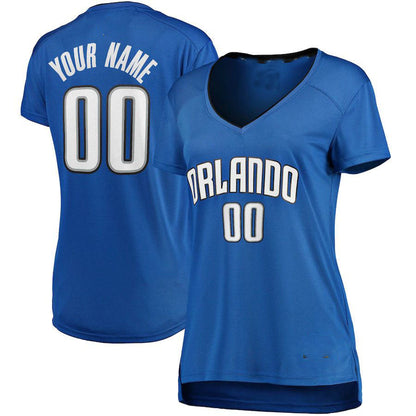 Custom O.Magic Fanatics Branded Women's Fast Break  Jersey  Blue Icon Edition Stitched Basketball Jersey