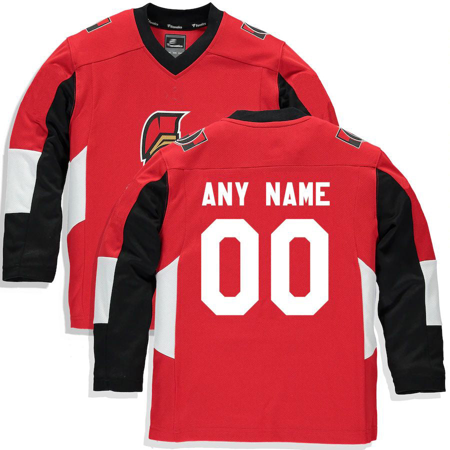 Custom O.Senators Fanatics Branded Home Replica Jersey Red Stitched American Hockey Jersey UNEC