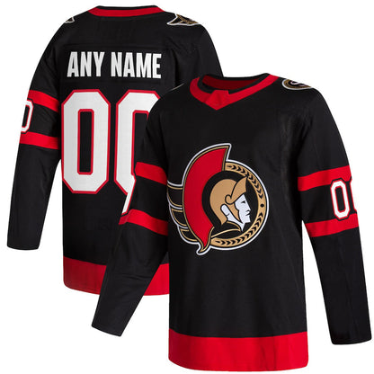 Custom O.Senators  2020-21 Home Authentic Jersey Black Stitched American Hockey Jersey UNEC