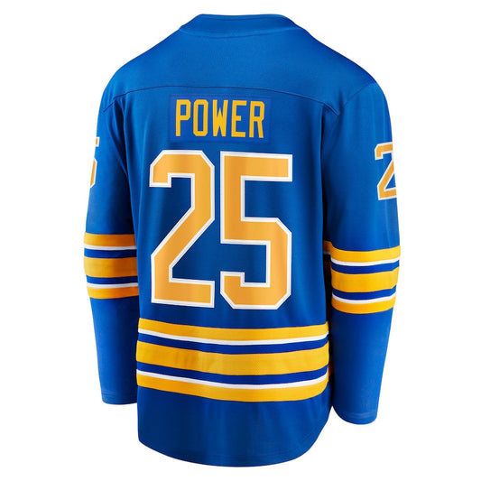 B.Sabres #25 Owen Power Fanatics Branded Home Breakaway Player Jersey  Royal Stitched American Hockey Jersey UNEC