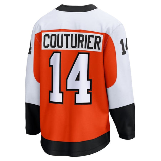 P.Flyers #14 Sean Couturier Fanatics Home Breakaway Jersey - Orange Stitched American Hockey Jersey UNEC