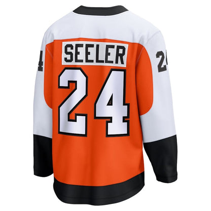 P.Flyers #24 Nick Seeler Fanatics Home Breakaway Jersey - Orange Stitched American Hockey Jersey UNEC