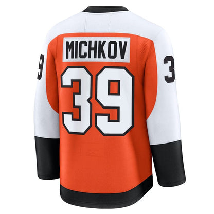P.Flyers #39 Matvei Michkov Fanatics Home Premium Jersey - Orange Stitched American Hockey Jersey UNEC