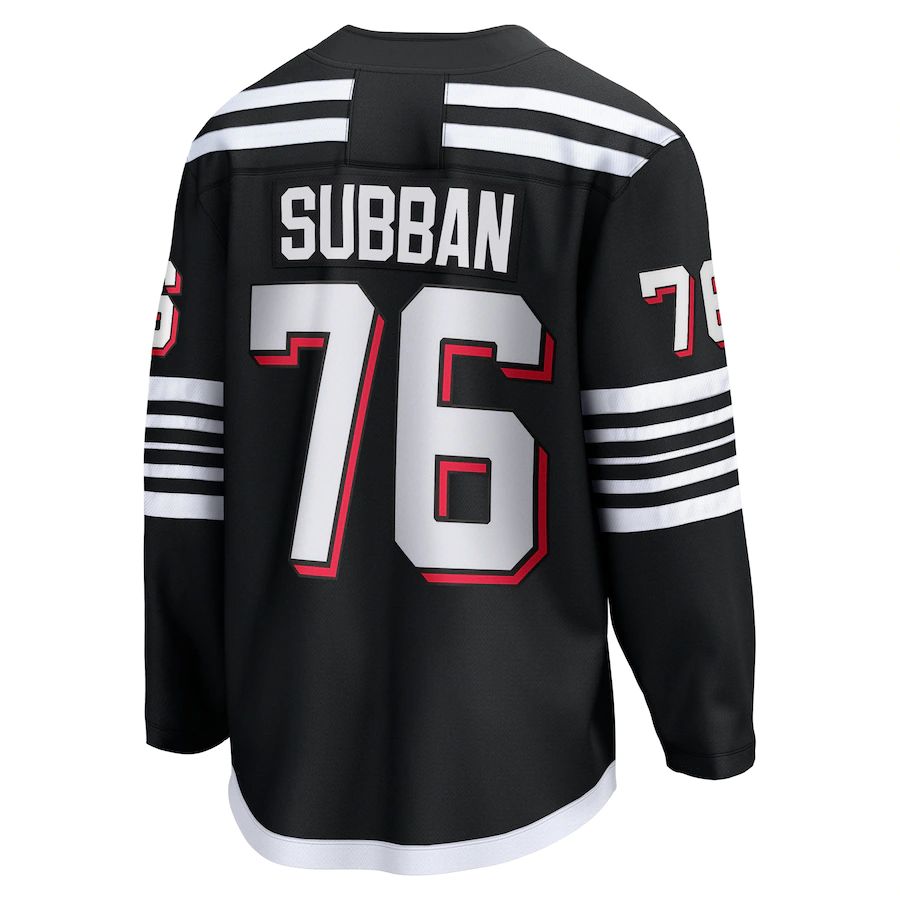 NJ.Devils #76 P.K. Subban Fanatics Branded Alternate Premier Breakaway Player Jersey Black Stitched American Hockey Jersey UNEC