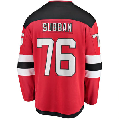 NJ.Devils #76 P.K. Subban Fanatics Branded Premier Breakaway Player Jersey Red Stitched American Hockey Jersey UNEC