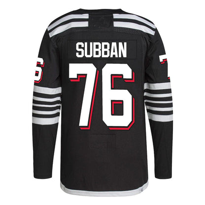 NJ.Devils #76 P.K. Subban 2021-22 Alternate Primegreen Authentic Pro Player Jersey Black Stitched American Hockey Jersey UNEC