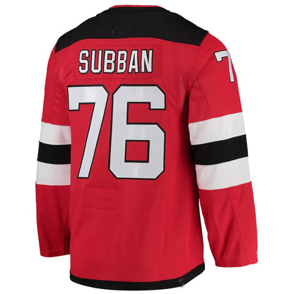 NJ.Devils #76 P.K. Subban Home Primegreen Authentic Pro Player Jersey Red Stitched American Hockey Jersey UNEC