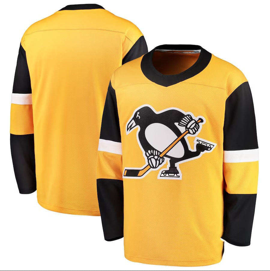 P.Penguins Fanatics Alternate Breakaway Jersey - Gold Stitched American Hockey Jersey UNEC