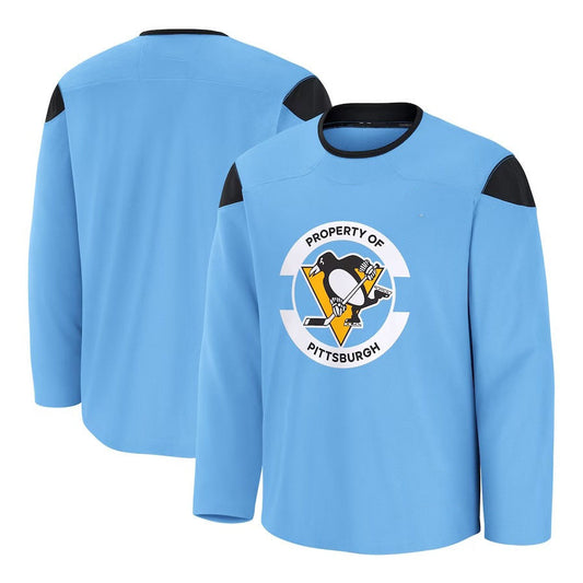 P.Penguins Fanatics Home Practice Jersey - Blue Stitched American Hockey Jersey UNEC