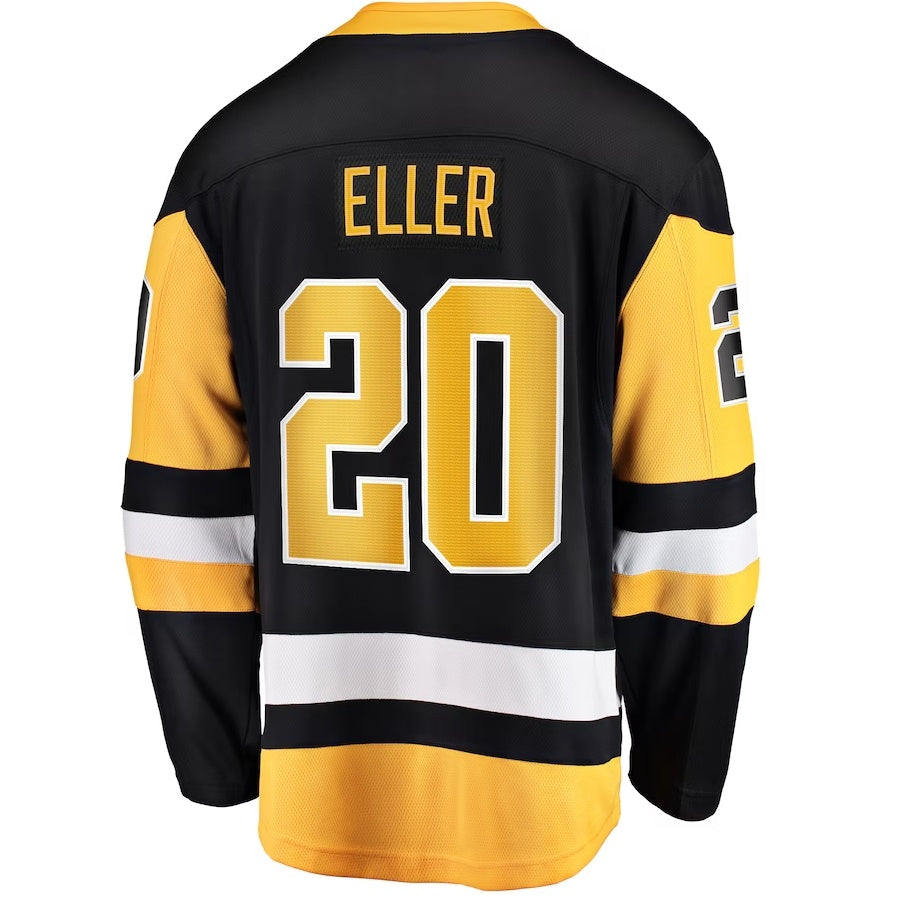 P.Penguins #20 Lars Eller Fanatics Home Breakaway Jersey - Black Stitched American Hockey Jersey UNEC