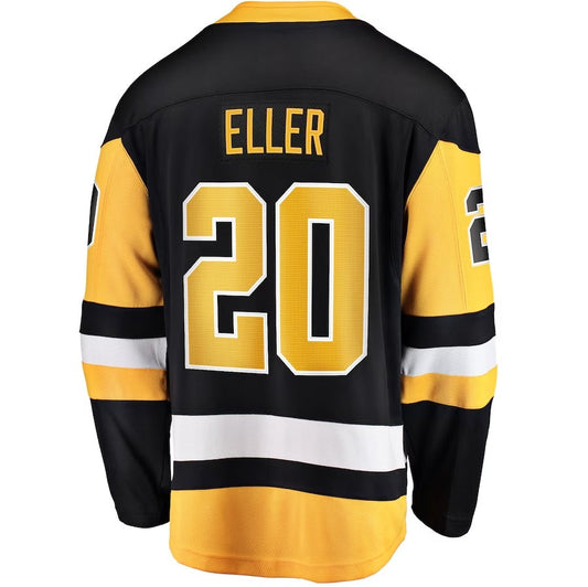 P.Penguins #20 Lars Eller Fanatics Home Breakaway Jersey - Black Stitched American Hockey Jersey UNEC