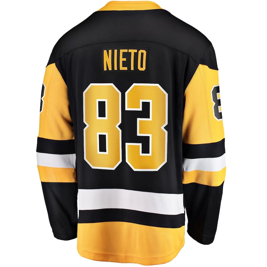 P.Penguins #83 Matt Nieto Fanatics Home Breakaway Jersey - Black Stitched American Hockey Jersey UNEC