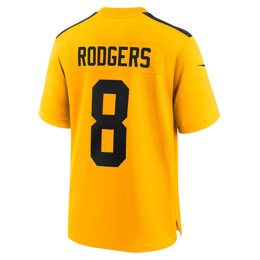 P.Steelers #8 Aaron Rodgers Gold Alternate 1933 Throwback Game Stitched American Football Jerseys