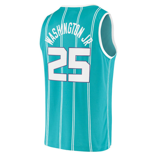 C.Hornets #25 PJ Washington Jr. Fanatics Branded 2020-21 Fast Break Replica Jersey Icon Edition Teal Stitched American Basketball Jersey UNEC