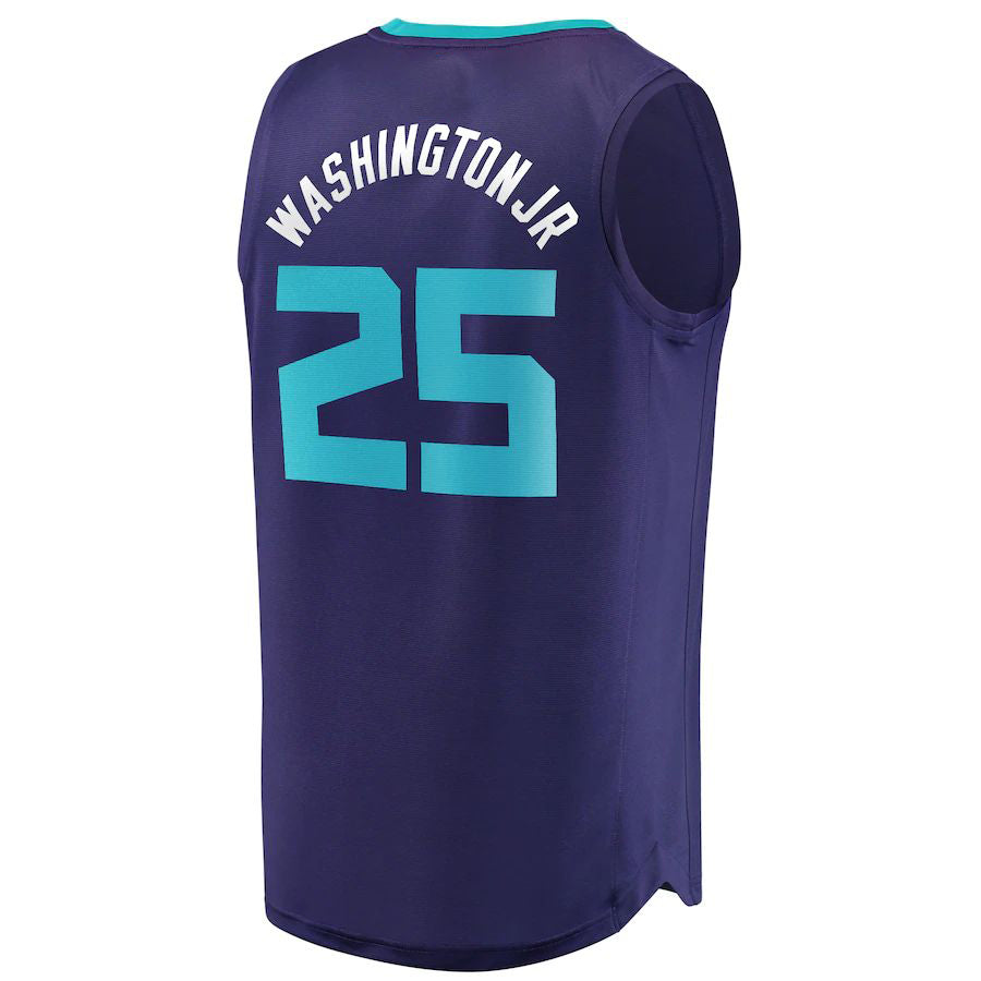 C.Hornets #25 PJ Washington Jr. Fanatics Branded Fast Break Replica Player Jersey Statement Edition Purple Stitched American Basketball Jersey UNEC