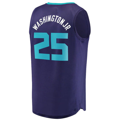 C.Hornets #25 PJ Washington Jr. Fanatics Branded Fast Break Replica Player Jersey Statement Edition Purple Stitched American Basketball Jersey UNEC