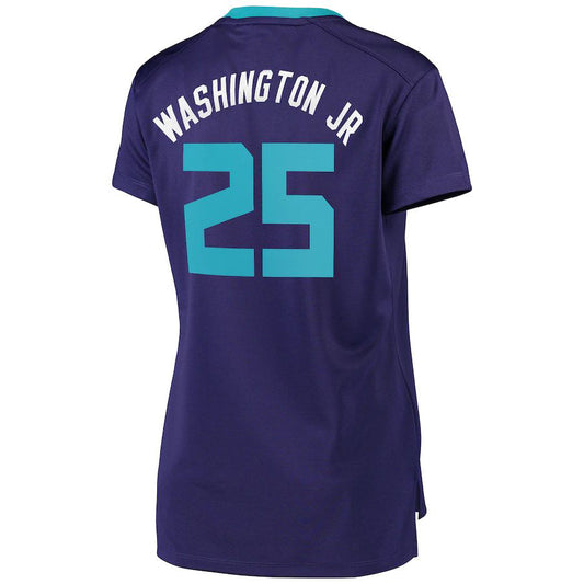 C.Hornets #25 PJ Washington Jr. Fanatics Branded Women's Fast Break Replica Player Jersey Statement Edition Purple Stitched American Basketball Jersey UNEC