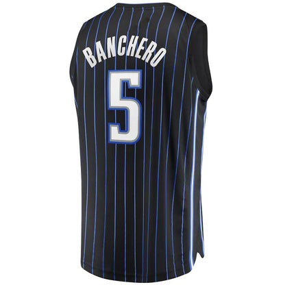 O.Magic #5 Paolo Banchero Fanatics Branded 2022  Draft First Round Pick Fast Break Replica Player Jersey Icon Edition Black Stitched American Basketball Jersey UNEC