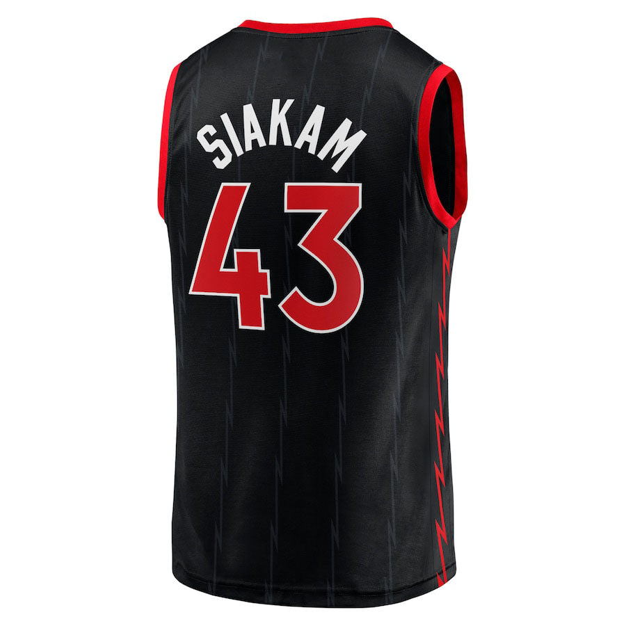 T.Raptors #43 Pascal Siakam Fanatics Branded 2020-21 Fast Break Replica Jersey  Black Statement Edition Stitched American Basketball Jersey UNEC
