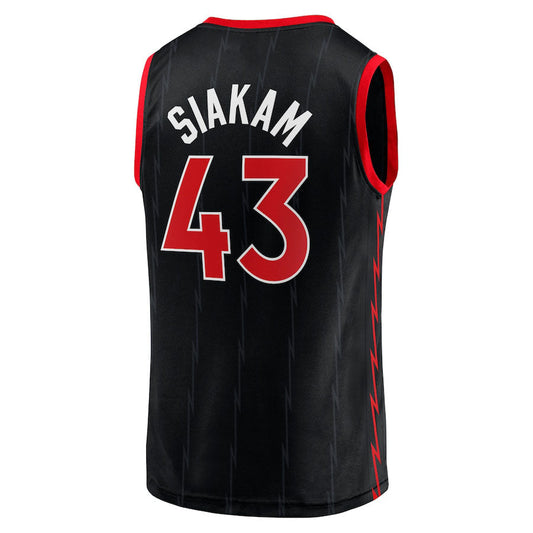 T.Raptors #43 Pascal Siakam Fanatics Branded 2020-21 Fast Break Replica Jersey  Black Statement Edition Stitched American Basketball Jersey UNEC