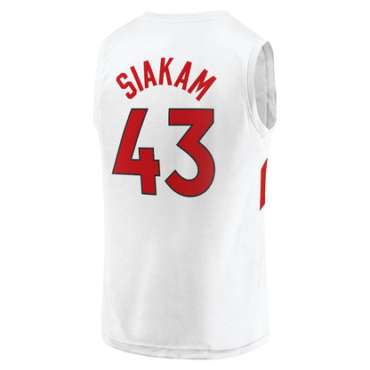T.Raptors #43 Pascal Siakam Fanatics Branded  Fast Break Replica Jersey Association Edition White Stitched American Basketball Jersey UNEC