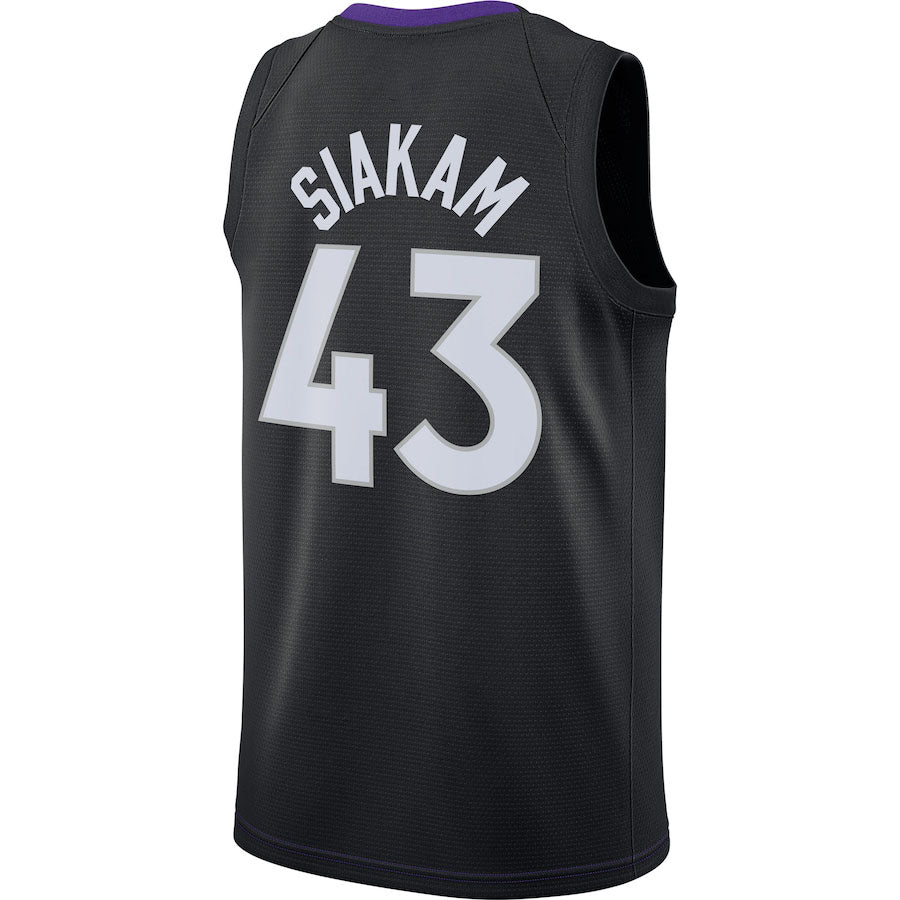 T.Raptors #43 Pascal Siakam  Swingman Player Jersey BlackPurple Earned Edition Stitched American Basketball Jersey UNEC